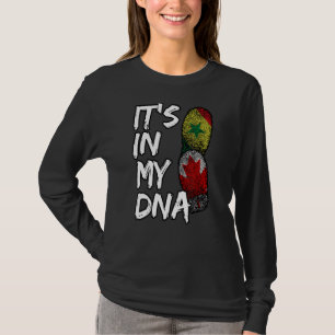 Senegal Senegalese Canada Canadian Flag Hand Mixed T-Shirt