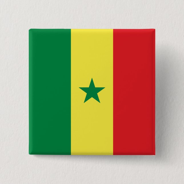 Senegal (Senegalese) Flag 15 Cm Square Badge (Front)