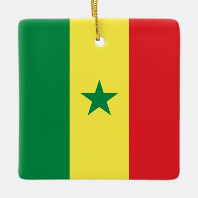 Senegal (Senegalese) Flag Ceramic Ornament (Front)