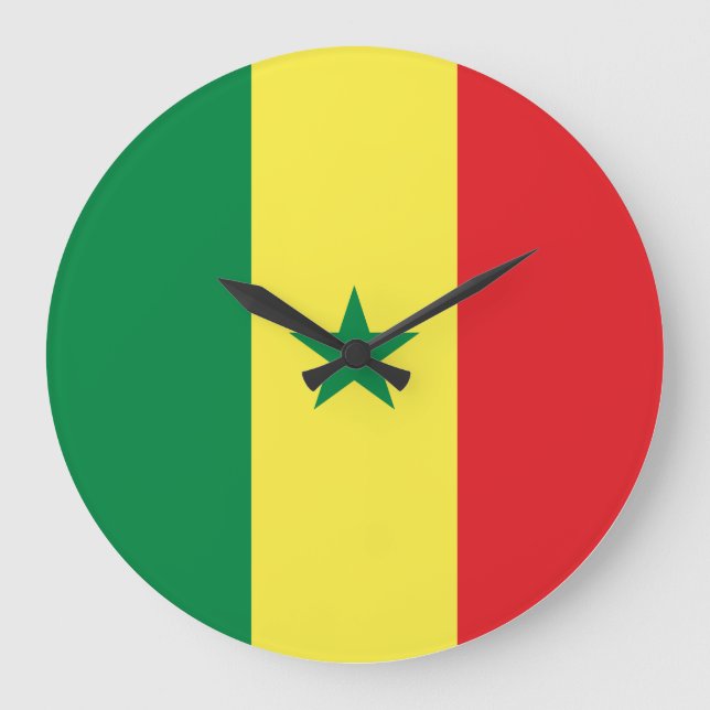 Senegal (Senegalese) Flag Large Clock (Front)
