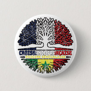 Senegal Senegalese French France Tree Roots Flag 6 Cm Round Badge