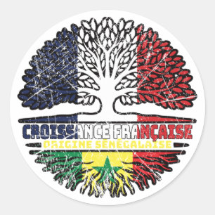 Senegal Senegalese French France Tree Roots Flag Classic Round Sticker
