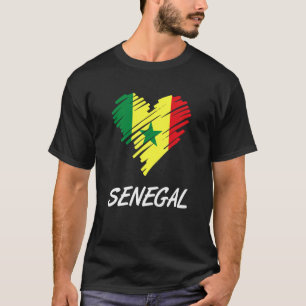 Senegal Senegalese West Africa Proud Heart Love Fl T-Shirt