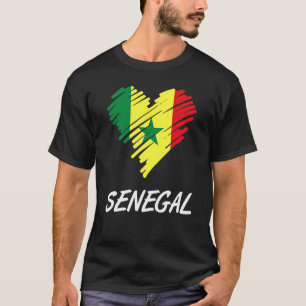 Senegal Senegalese West Africa Proud Heart Love Fl T-Shirt