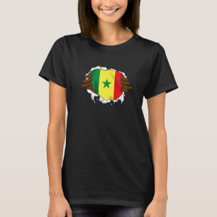 Senegal Senegalese West Africa Proud Heart Love Fl T-Shirt