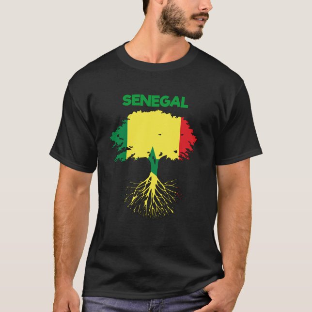 Senegal Senegalese West Africa Proud Love Flag Tre T-Shirt (Front)