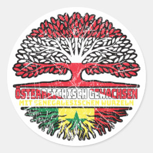Senegal Senegalesisch Österreichisch Österreich Classic Round Sticker