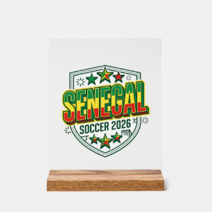 Senegal Soccer 2026 Soccer Bold Country Typography Acrylic Sign