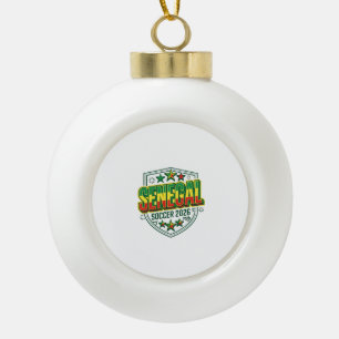 Senegal Soccer 2026 Soccer Bold Country Typography Ceramic Ball Christmas Ornament