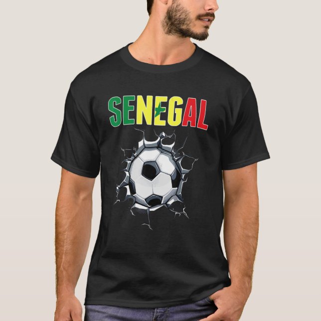 Senegal Soccer Fans - Senegalese Football In Crack T-Shirt (Front)