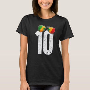 Senegal Soccer Player Number 10 Senegalese Flag T-Shirt