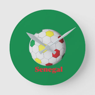 Senegal Soccer Round Clock