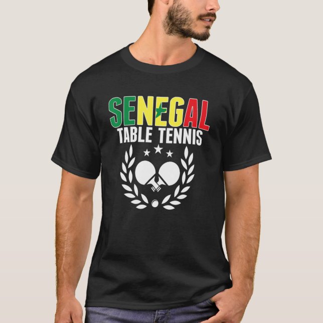 Senegal Table Tennis  Senegalese Ping Pong Support T-Shirt (Front)