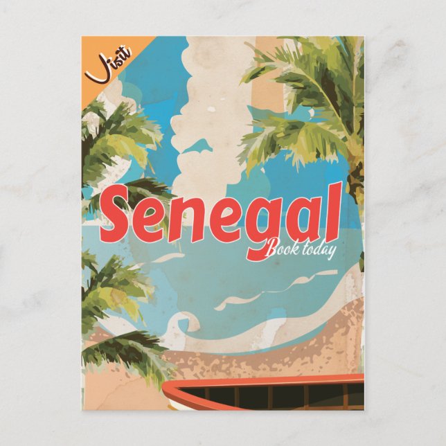 Senegal vacation Vintage Travel Poster. Postcard (Front)