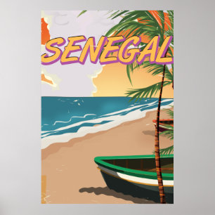 Senegal vintage beach poster. poster