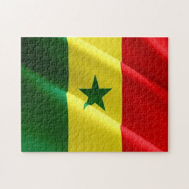 Senegal - Waving Flag - Jigsaw Puzzle (Horizontal)