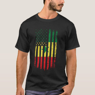 Senegalese American Flag Republic of Senegal Roots T-Shirt