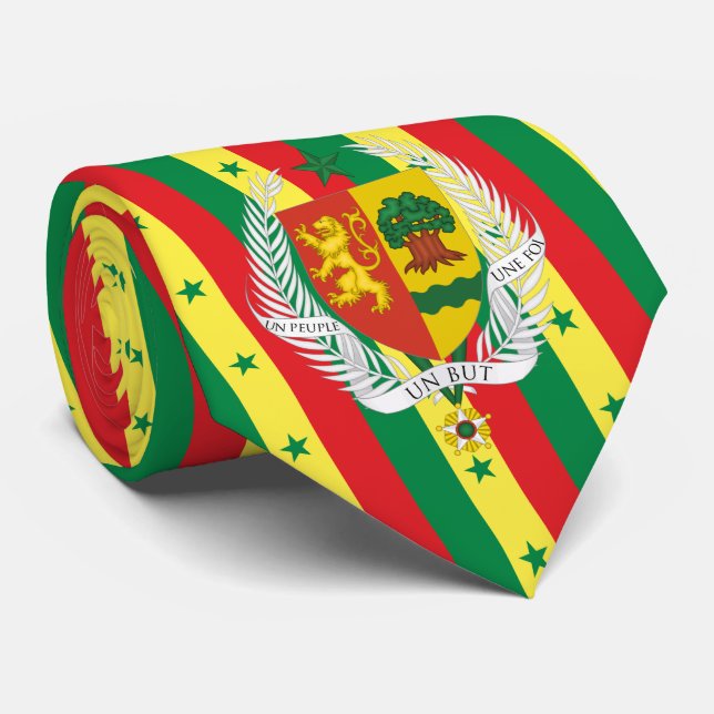 Senegalese Flag & Coat of Arms, Flag of Senegal Tie (Rolled)