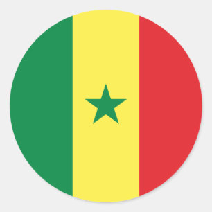 Senegalese Flag, Flag of Senegal Classic Round Sticker