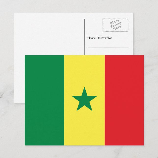 Senegalese Flag, Flag of Senegal Postcard (Front/Back)