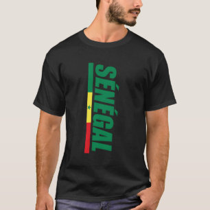 Senegalese Futbol Souvenir Vertical Tricolor Flag T-Shirt