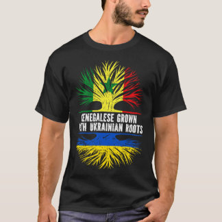 Senegalese Grown with Ukrainian Roots Flag T-Shirt