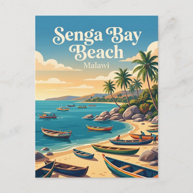 Senga Bay Beach Malawi Postcard (Front)