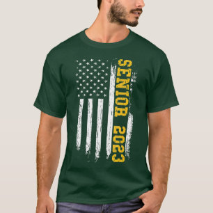 Senior 0 American Flag Shirt USA Graduation Class
