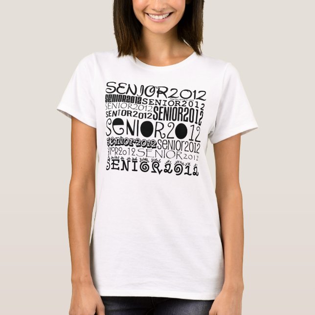 Senior 2012 Apparel (Black) Personalise Back T-Shirt (Front)