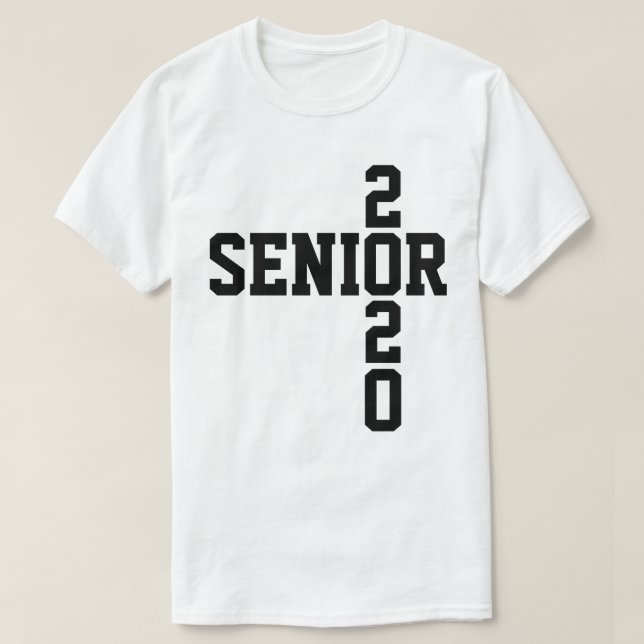 Senior 2020 black Text Class of 2020 t shirt (Design Front)