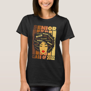 Senior 2022 Class Black Smart Afro Melanin African T-Shirt