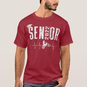 Senior 2022 Motocross Heartbeat  Dirt Bike Rider T-Shirt