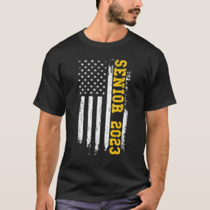 Senior 2023 American Flag Usa Graduation Class Of T-Shirt