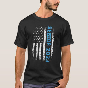 Senior 2023 American Flag USA Graduation Class Of T-Shirt