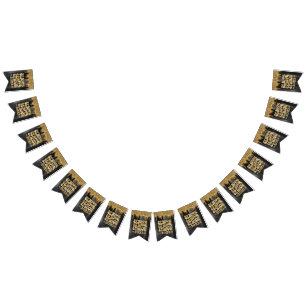 SENIOR 2023 BLACK & GOLD GLITTER DRIP CUSTOM BUNTING