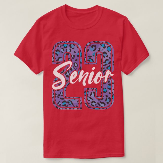 senior 2023 shirt leopard 23 for men women senior  (Design Front)