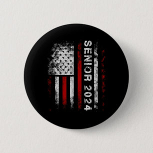 Senior 2024 American Flag Usa Graduation Class Of 6 Cm Round Badge