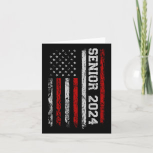 Senior 2024 American Flag Usa Graduation Class Of Card