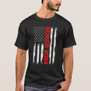 Senior 2024 American Flag USA Graduation Class of T-Shirt