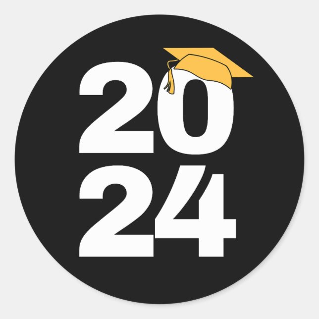 Senior 2024 Class Of 2024 Graduation 2024 Classic Round Sticker (Front)