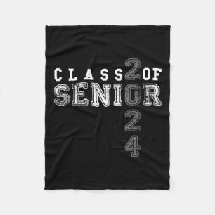 Senior 2024 Class Of 2024 Graduation Fleece Blanket