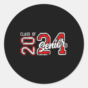 Senior 2024 Class Of 2024 Seniors Graduation 2024  Classic Round Sticker