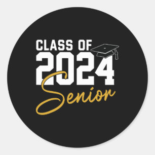 Senior 2024 Class Of 2024 Seniors Graduation 2024  Classic Round Sticker
