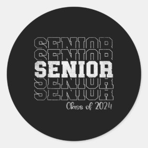 Senior 2024 Class Of 2024 Seniors Graduation 24  Classic Round Sticker