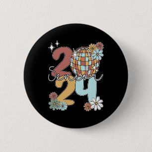 Senior 2024 Disco Balls Last Day Of School Graduat 6 Cm Round Badge