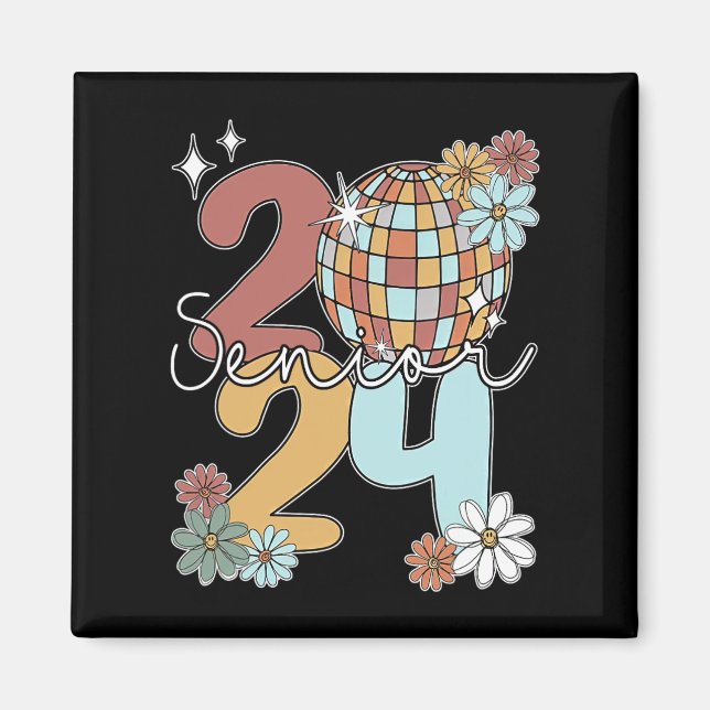 Senior 2024 Disco Balls Last Day Of School Graduat Magnet (Front)