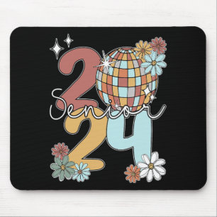 Senior 2024 Disco Balls Last Day Of School Graduat Mouse Mat