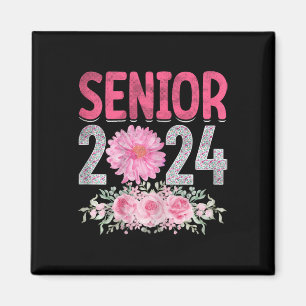 Senior 2024 Flower Graduation Class Of 2024 Women Magnet