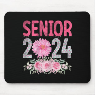 Senior 2024 Flower Graduation Class Of 2024 Women Mouse Mat