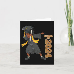 Senior 2024 Graduation African Black Girl Dabbing  Card